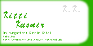 kitti kusnir business card